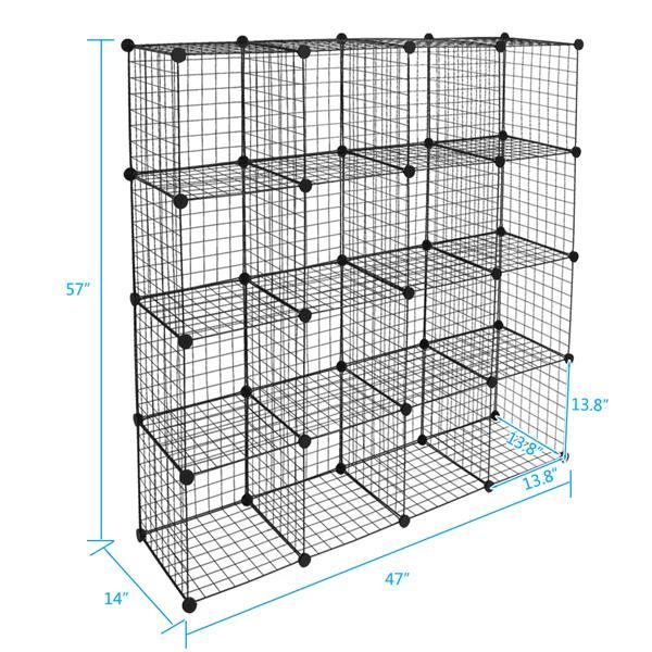 16 Grid Iron Mesh Material Storage Rack