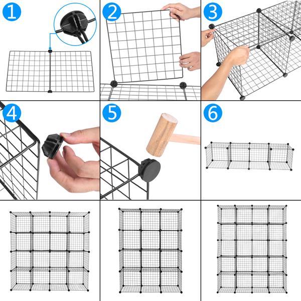 16 Grid Iron Mesh Material Storage Rack