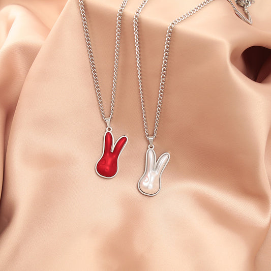 Fashion Personality Rabbit Titanium Steel Ladies Necklace Stainless Steel Pendant Women's Jewelry