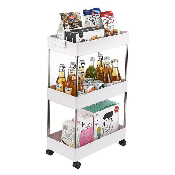 3-ply Plastic Storage Trolley Wide Version - White