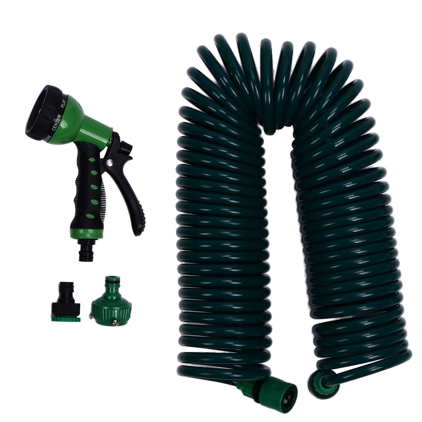 Coil Garden Water Hose 15m/49.2ft EVA 7 Modes Garden Telescopic Spring Tube for Watering Plants Gardens Lawns