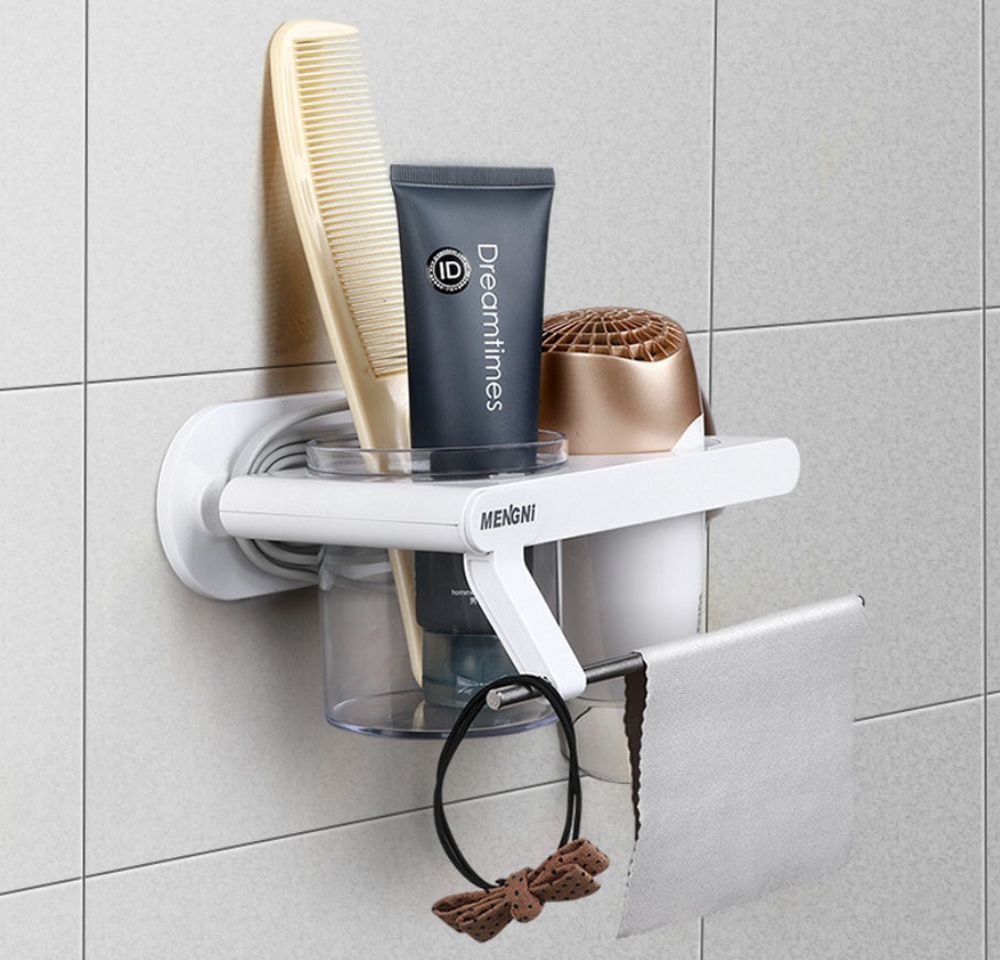 Hair dryer rack storage rack bathroom universal hair dryer rack free punching multi-function bathroom rack