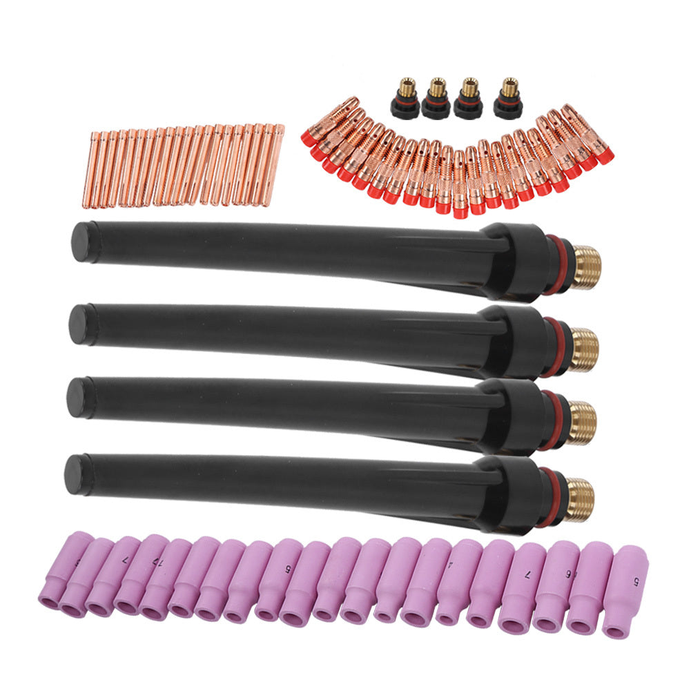 68Pcs TIG Welding Torch Kit Gas Lens Back Cover Weld Nozzle Accessories WP‑17/18/26