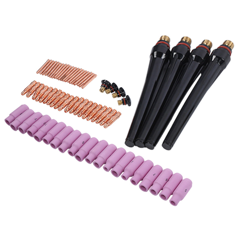 68Pcs TIG Welding Torch Kit Gas Lens Back Cover Weld Nozzle Accessories WP‑17/18/26