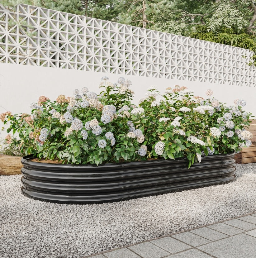 Oval Metal Elevated Garden Bed