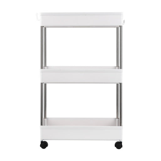 3-ply Plastic Storage Trolley Wide Version - White