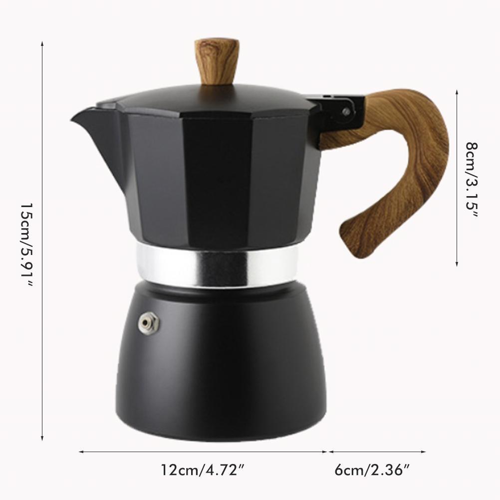 150ML/300ML Portable Aluminum Italian Style Espresso Maker Moka Pot Coffee Maker Household Mocha Cold Extract Pot for Making Cappuccino Latte