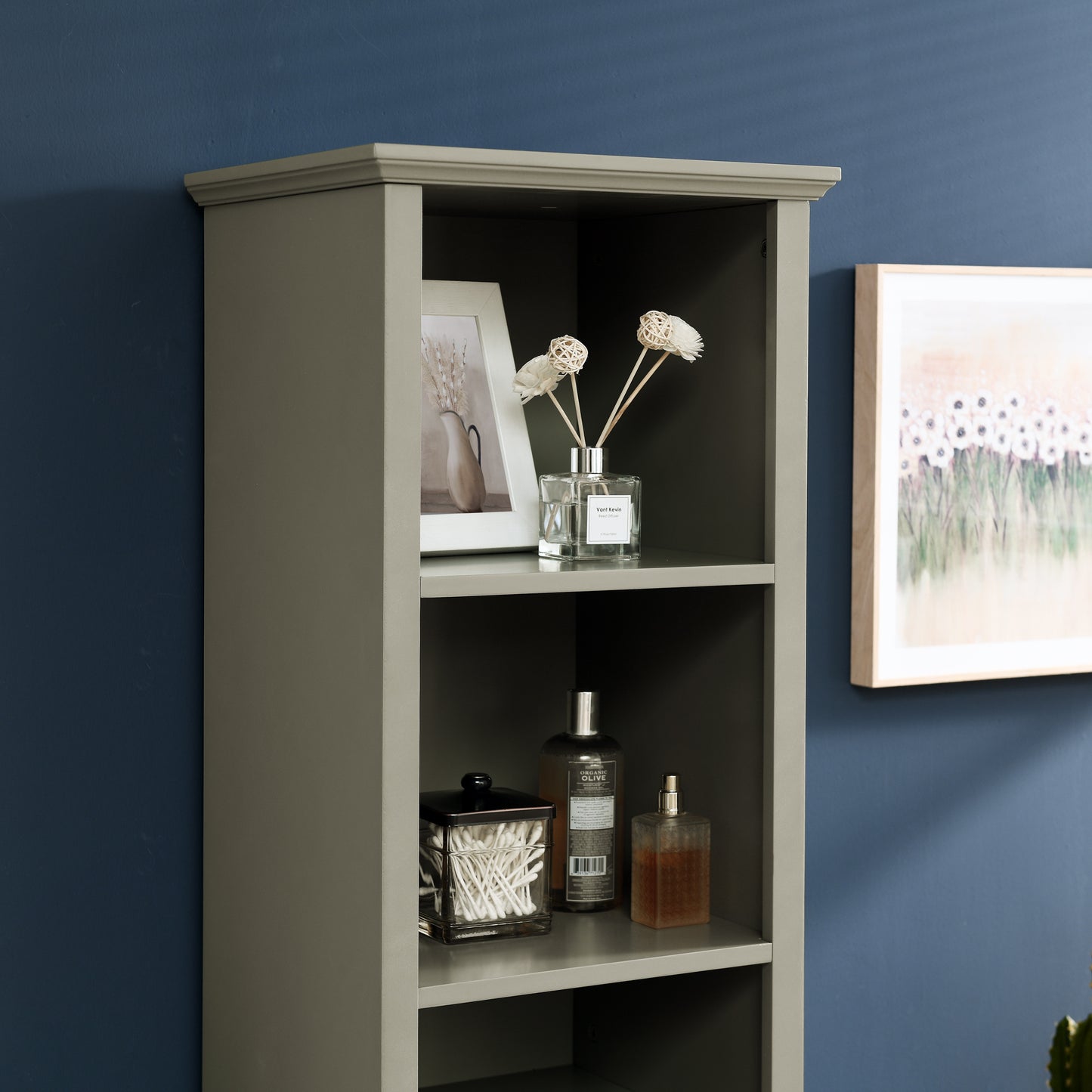 64 Inch High Bathroom Storage Cabinet For Small Space For Living Room, Bathroom, Home Office, Kitchen
