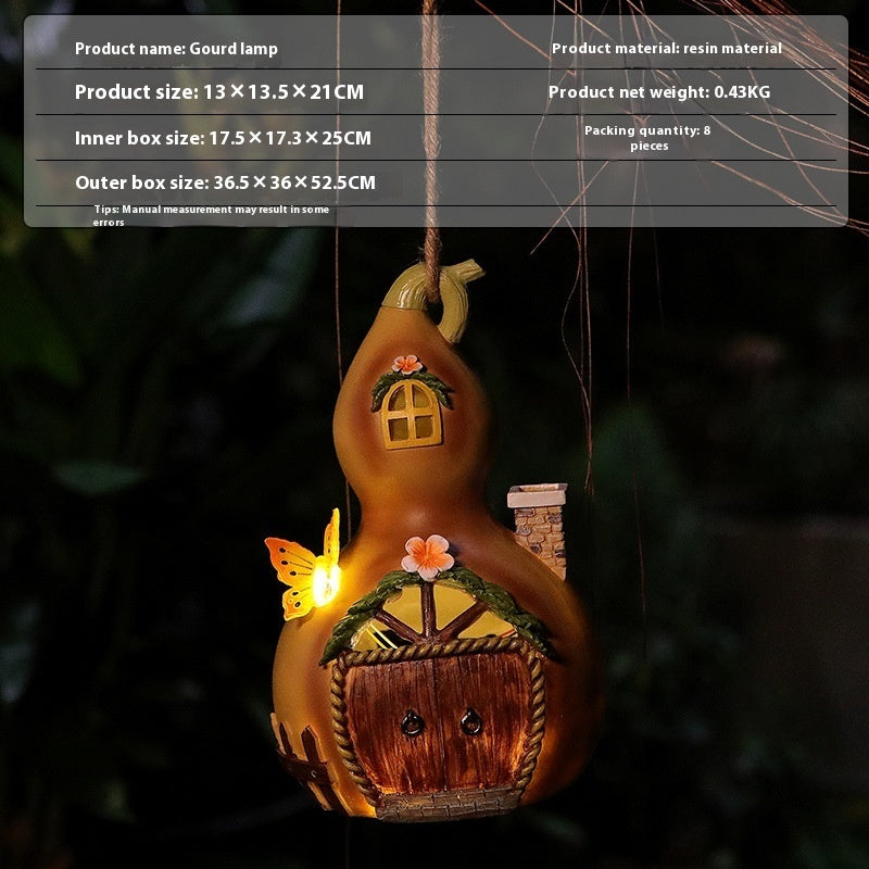 Gourd House Decoration Outdoor Courtyard Tree Pendant Solar Lamp