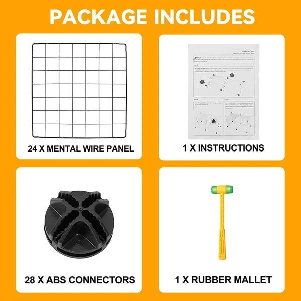 Cube Storage Organizer, 6 Cube Freely Combinable Metal Grids Storage Shelf,Black Iron