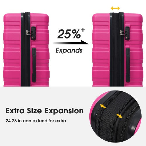 Hardshell Luggage Sets 3 Pcs Spinner Suitcase With TSA Lock Lightweight 20x24x28