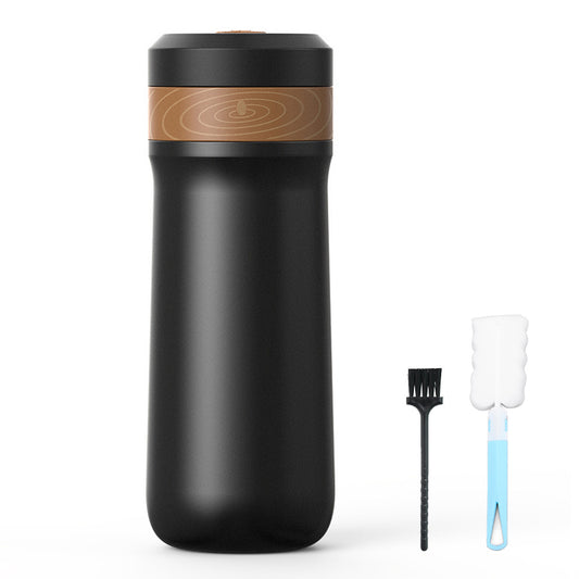 French Press Coffee Maker for Travel 2-Layer Filter Mesh Double Walled Stainless Steel Vacuum Insulated Coffee Maker Cup for Coffee Tea Portable French Press Mug for Travel Office