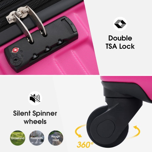 Hardshell Luggage Sets 3 Pcs Spinner Suitcase With TSA Lock Lightweight 20x24x28