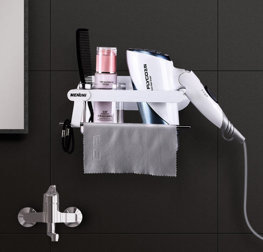 Hair dryer rack storage rack bathroom universal hair dryer rack free punching multi-function bathroom rack