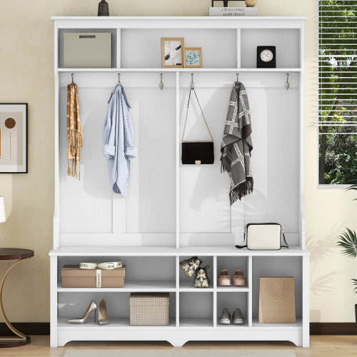Multi Functional Entrance Clothing Rack With Shoe Rack