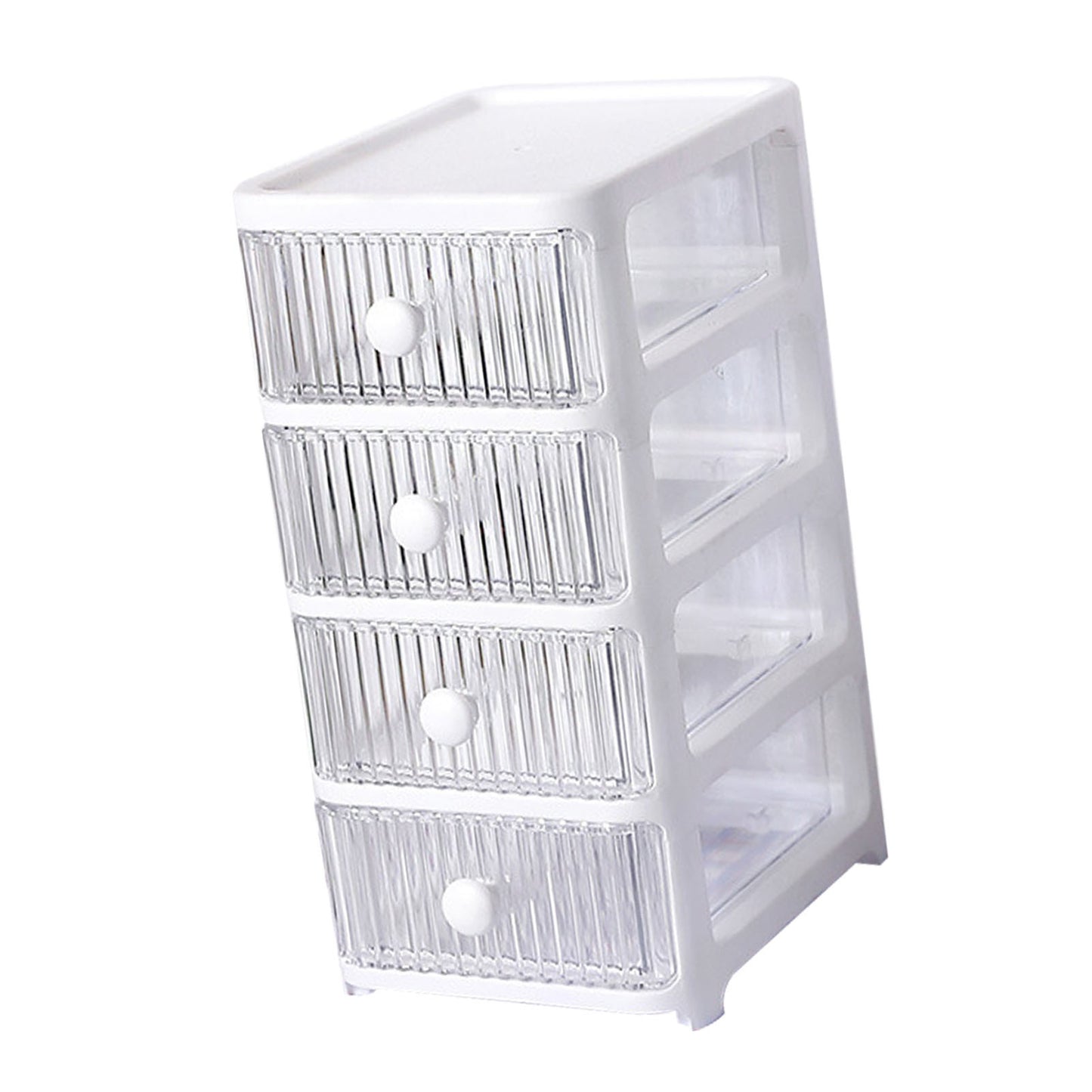 Desktop Storage Box with Drawers Multi Layers Transparent Multifunctional Stackable Desk Organizer for Home Bedroom Office 4 Layer