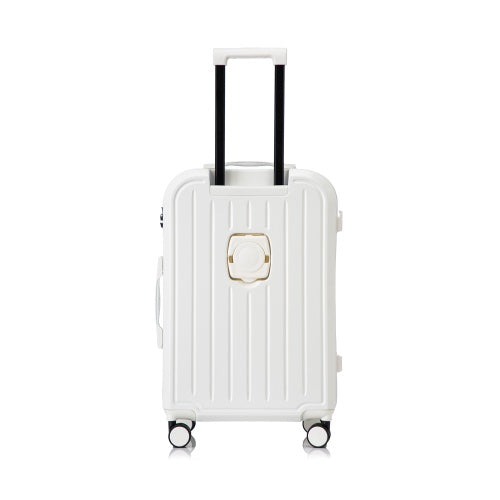 20  24   28in ABS  Spinner Wheel Luggage, Carry On Suitcase, With Cup Holder  USB Port