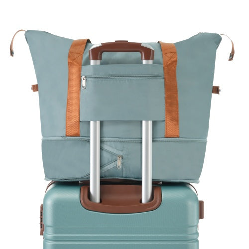Hardshell Luggage Sets With Bags Lightweight Suitcase Double Spinner Wheels With TSA Lock ,Single Vintage Luggage 24 IN,Green