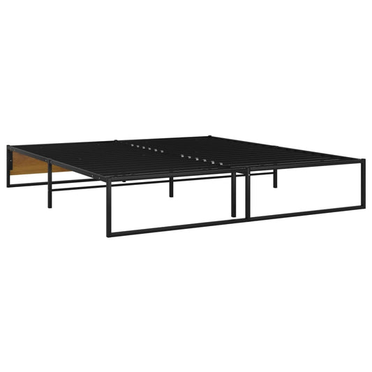 vidaXL Bed Frame without Mattress Black Metal 140x200 cm
