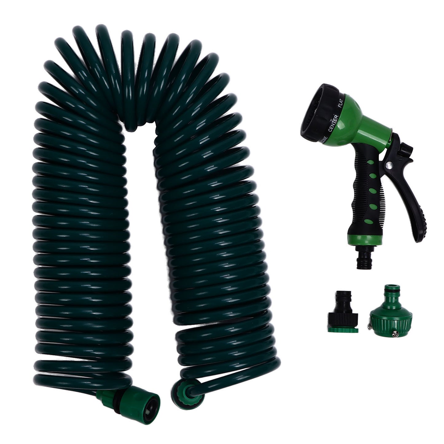Coil Garden Water Hose 15m/49.2ft EVA 7 Modes Garden Telescopic Spring Tube for Watering Plants Gardens Lawns