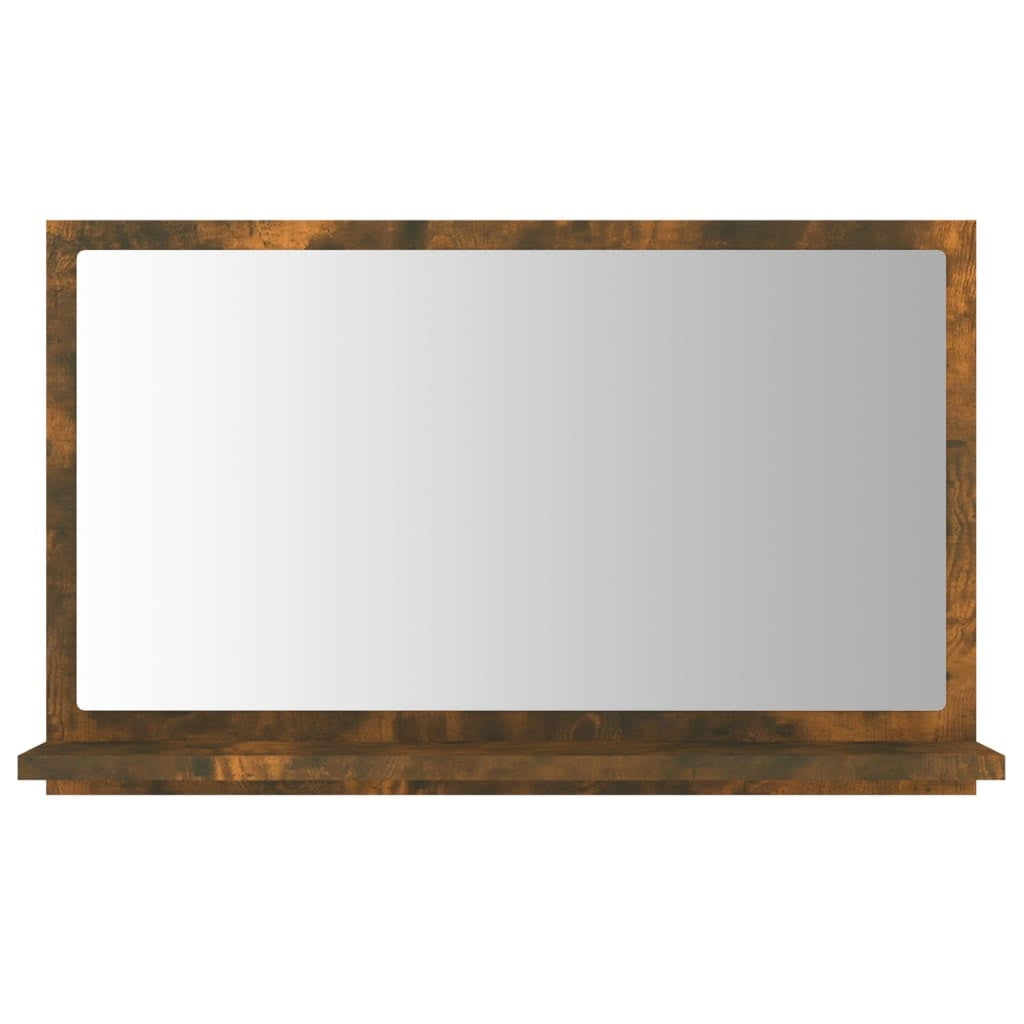 vidaXL Bathroom Mirror Smoked Oak 60x10.5x37 cm Engineered Wood