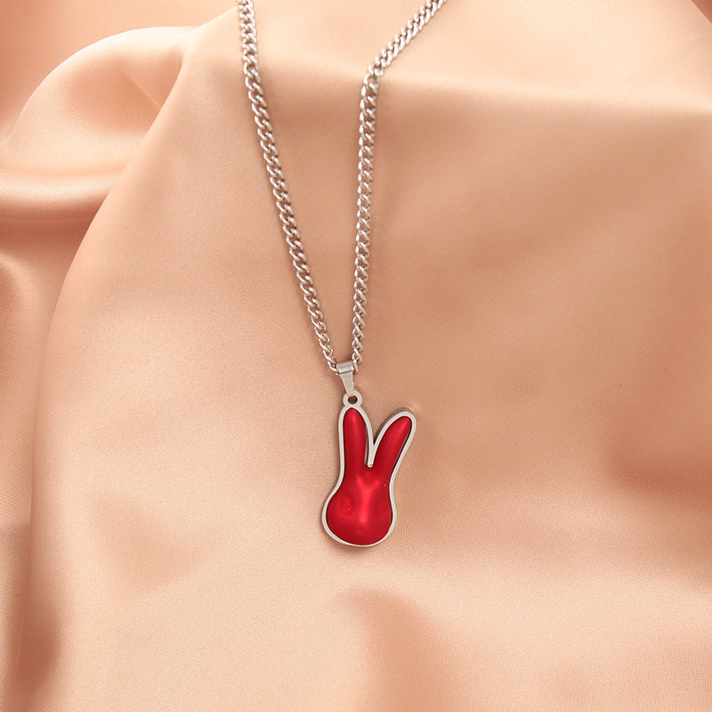 Fashion Personality Rabbit Titanium Steel Ladies Necklace Stainless Steel Pendant Women's Jewelry