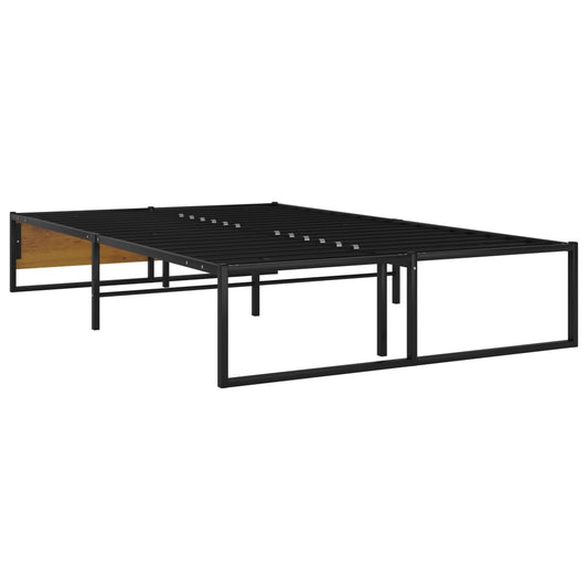 vidaXL Bed Frame without Mattress Black Metal 120x200 cm