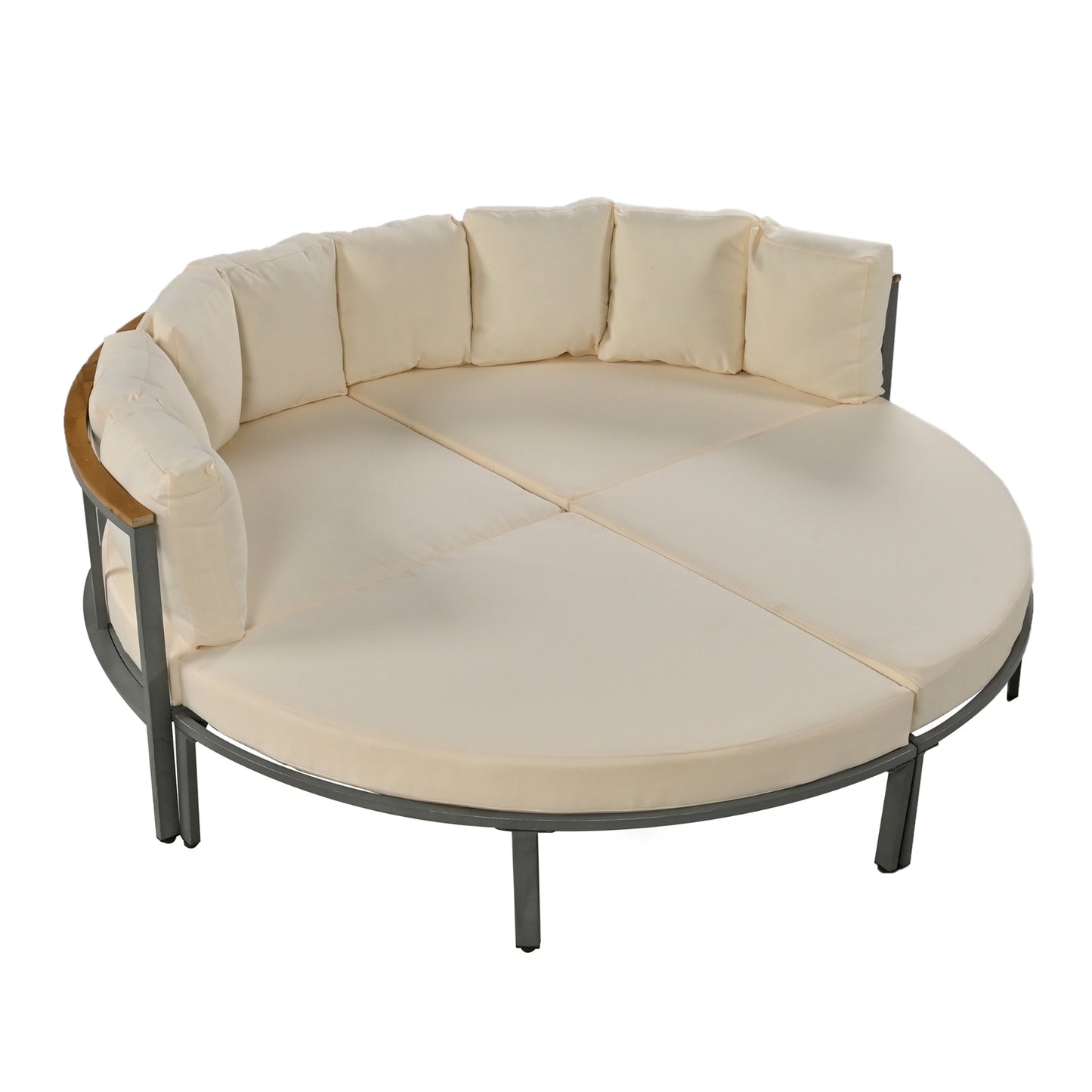 Outdoor 4-piece Circular U-shaped Courtyard Furniture Set