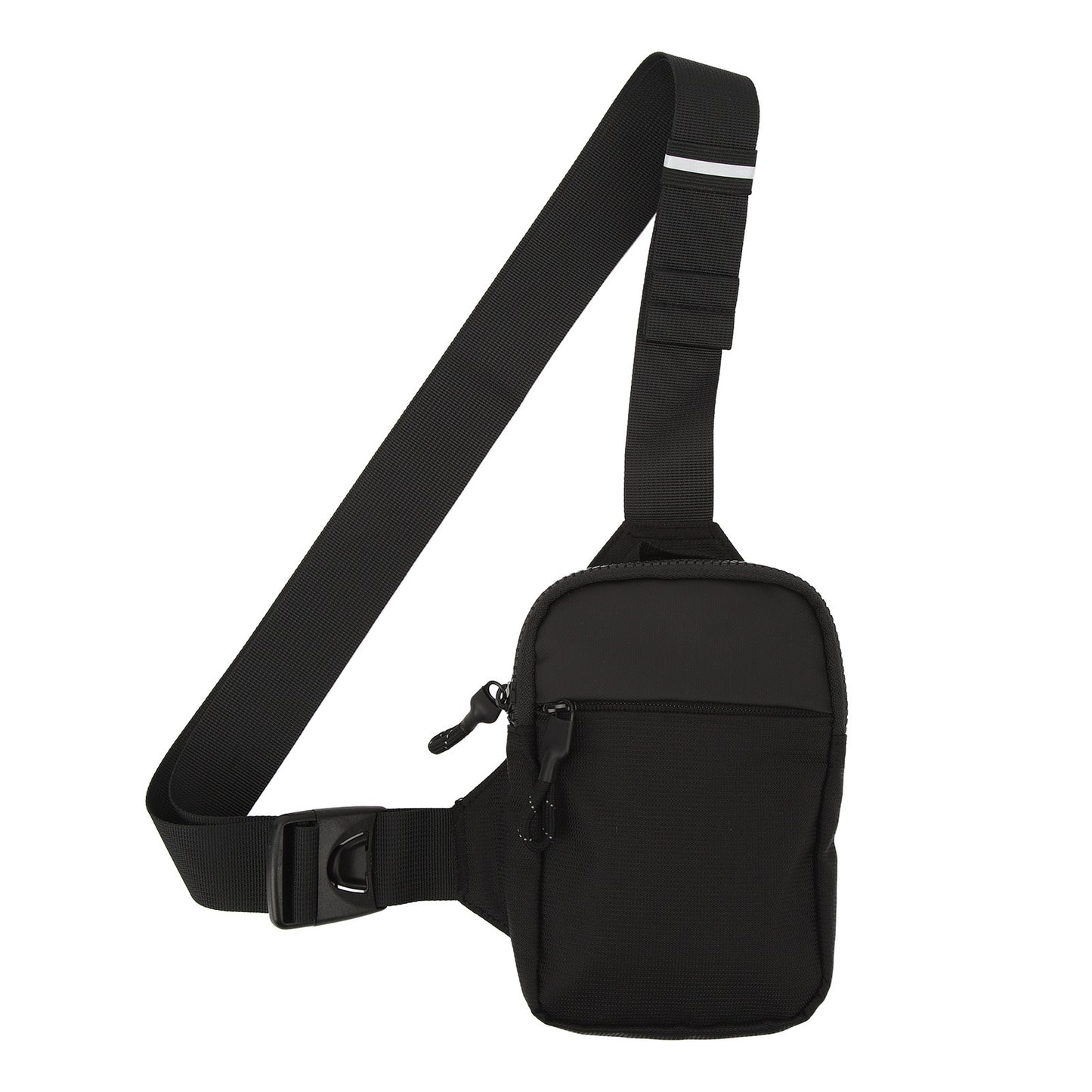 Side Shoulder Bag Small Waterproof Sling Bag for Men Women Running Cycling Traveling Shopping Black