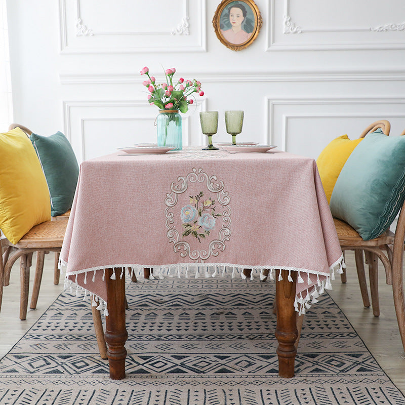 Cotton And Linen Simple Rectangular Dining Table Cloth