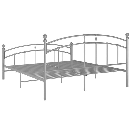 vidaXL Bed Frame without Mattress Grey Metal 200x200 cm