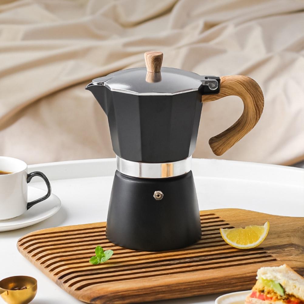 150ML/300ML Portable Aluminum Italian Style Espresso Maker Moka Pot Coffee Maker Household Mocha Cold Extract Pot for Making Cappuccino Latte