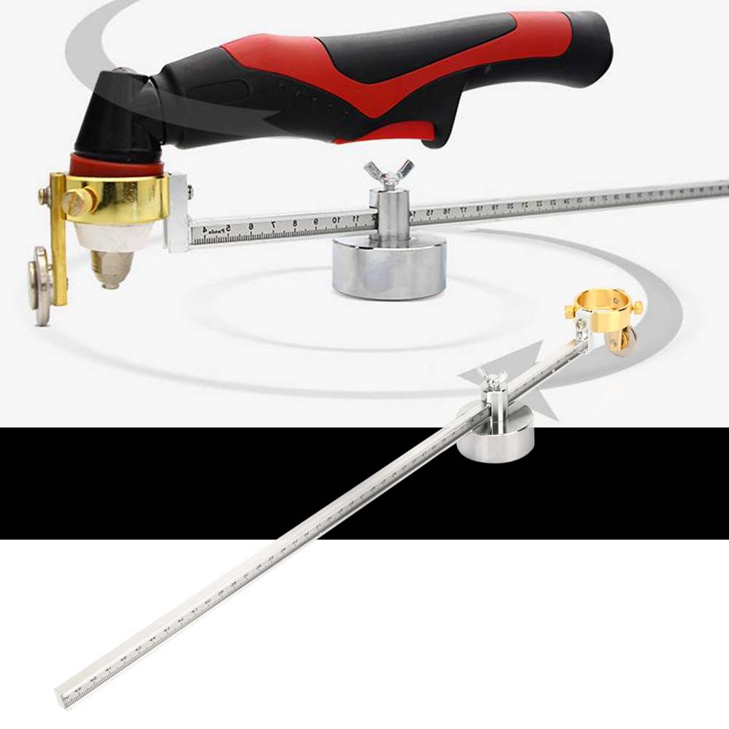Adjustable Cutting Torch Circle Compass Cutting Roller Magnetic Guide Wheel for P80