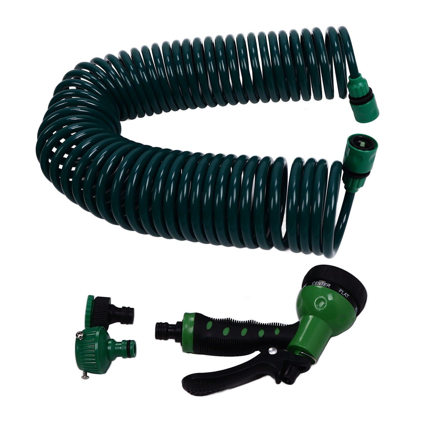 Coil Garden Water Hose 15m/49.2ft EVA 7 Modes Garden Telescopic Spring Tube for Watering Plants Gardens Lawns