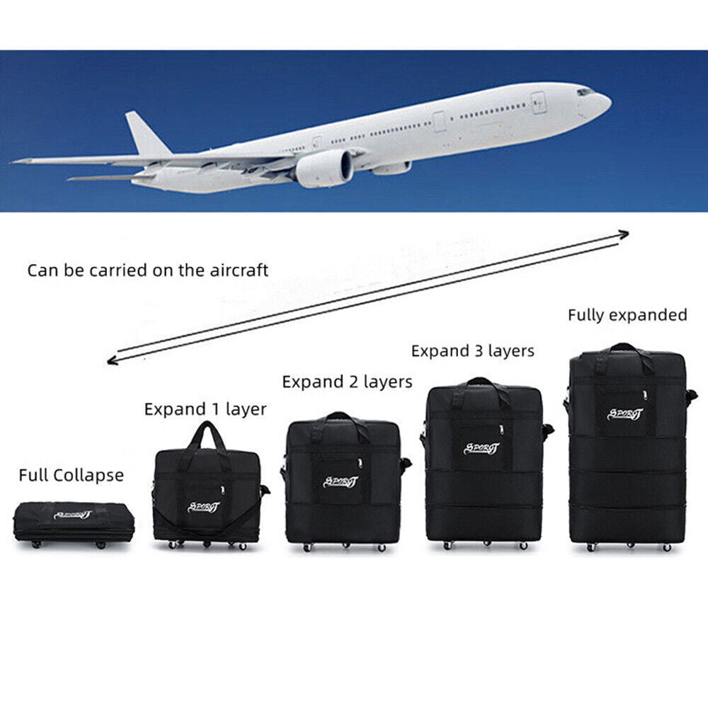 42 6 Wheels Extra Large Lightweight Luggage Trolley Suitcase Travel Bag Handbag
