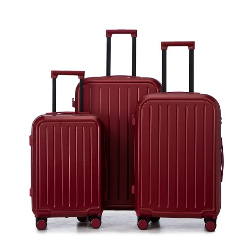 20  24   28in ABS  Spinner Wheel Luggage, Carry On Suitcase, With Cup Holder  USB Port