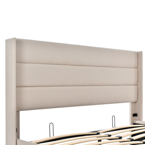 Linen Bed With Metal Frame Panels  140cmx200cm