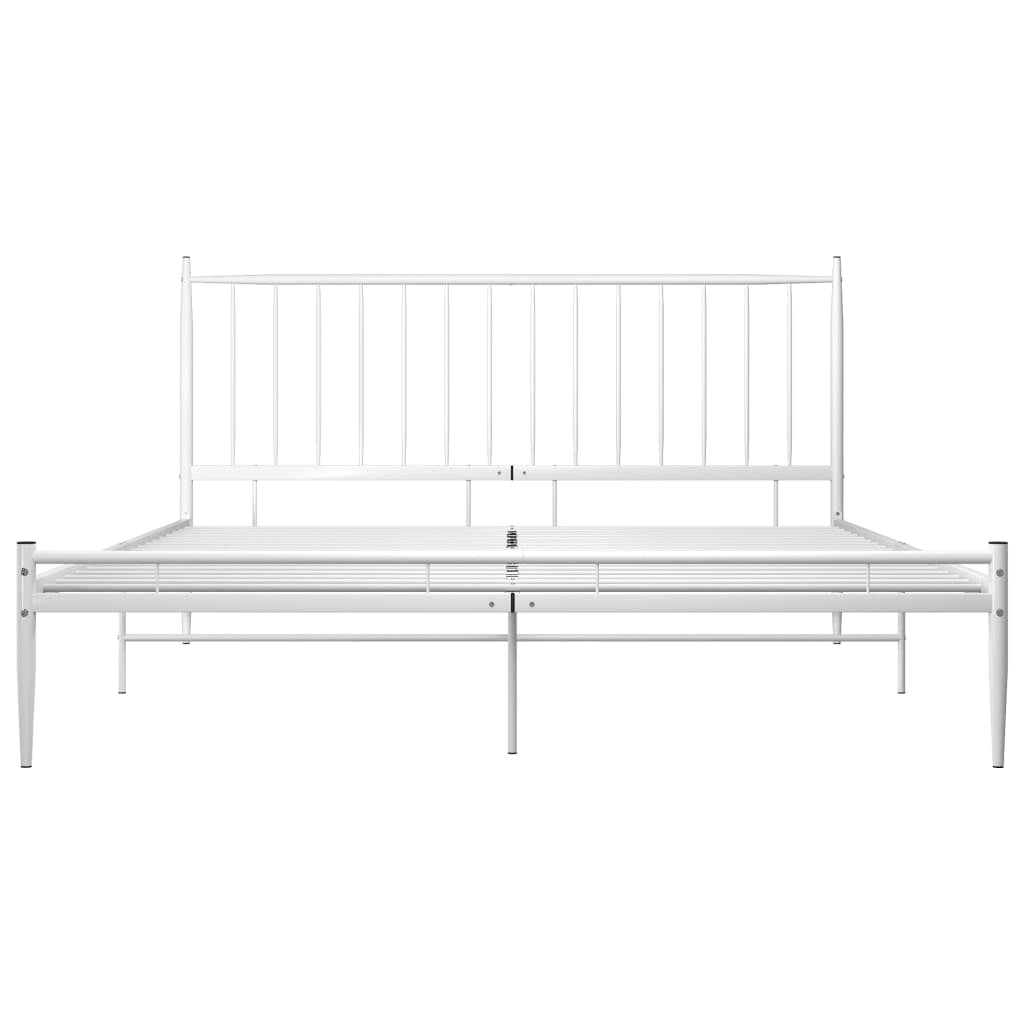 vidaXL Bed Frame without Mattress White Metal 200x200 cm