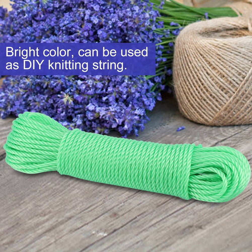 20m Nylon Rope Lines Cord Clothesline Garden Camping Outdoors (Green)