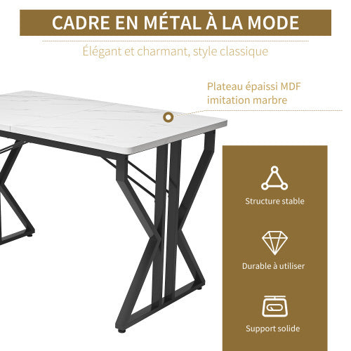 Fiberboard Metal Base Dining Table