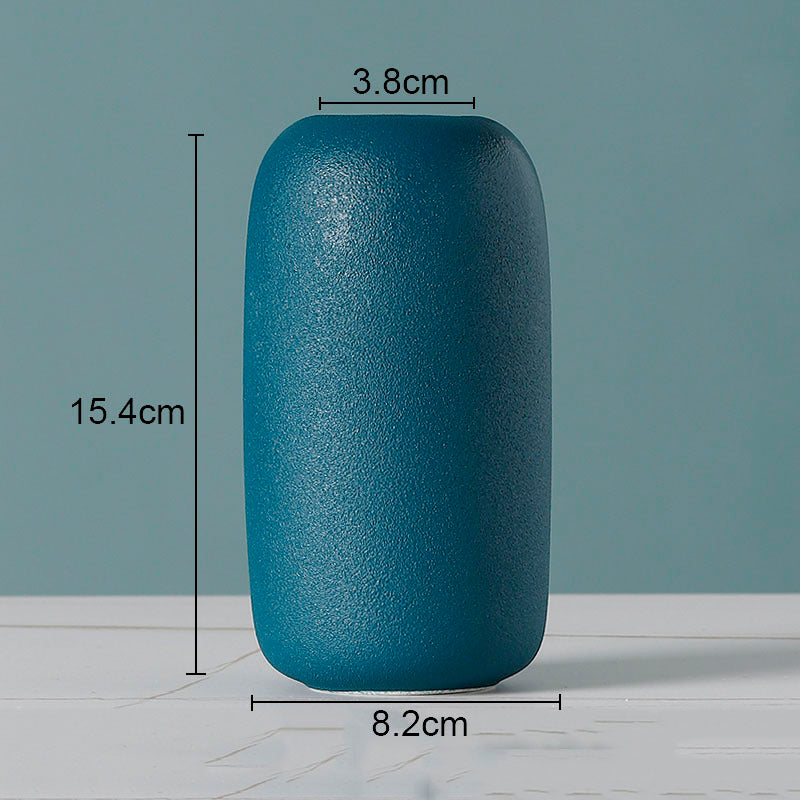 Simple Solid Color Ceramic Vases European Flower Arrangement Plant Pots