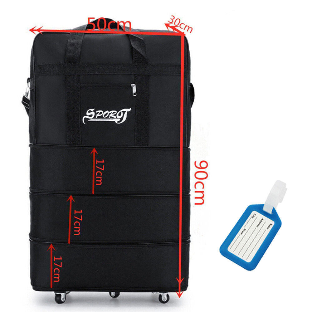 42 6 Wheels Extra Large Lightweight Luggage Trolley Suitcase Travel Bag Handbag