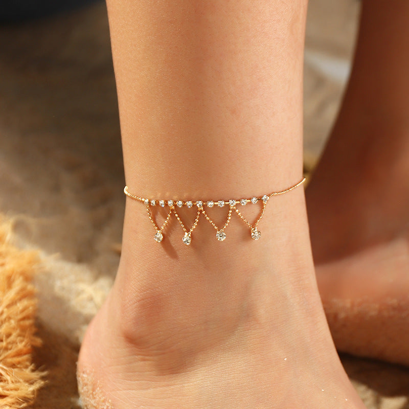 Beach style dolphin leaf pendant foot ornament