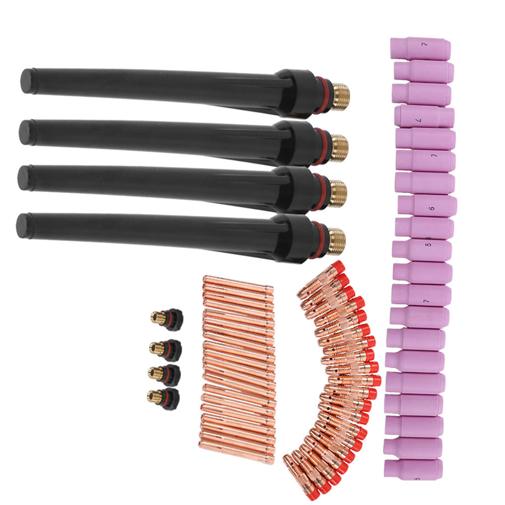 68Pcs TIG Welding Torch Kit Gas Lens Back Cover Weld Nozzle Accessories WP‑17/18/26