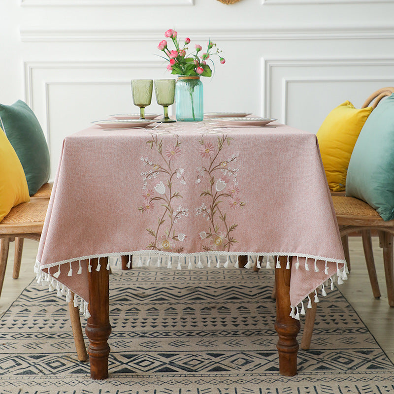 Cotton And Linen Simple Rectangular Dining Table Cloth