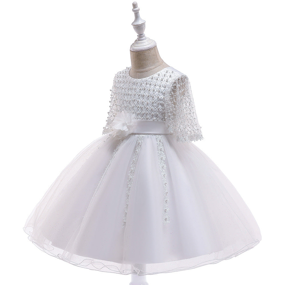 Girls Hand Beaded Girls Dress Mesh Princess