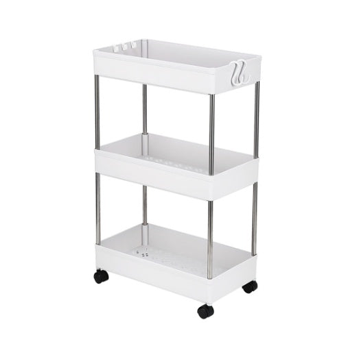 3-ply Plastic Storage Trolley Wide Version - White