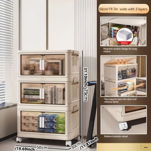 Side Wide Folding Storage Cabinet