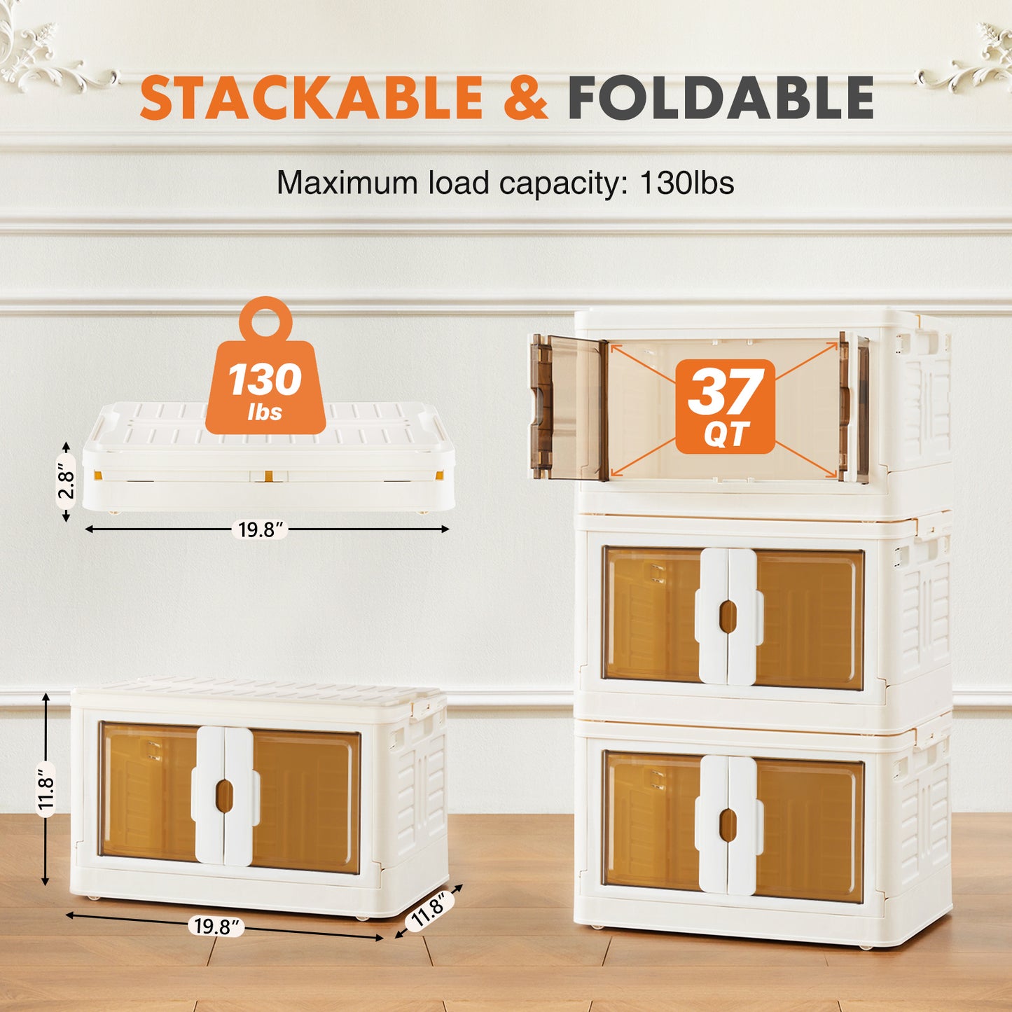Stackable Plastic Storage Box With Lid