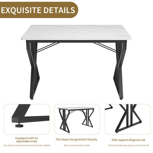 Fiberboard Metal Base Dining Table